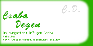 csaba degen business card